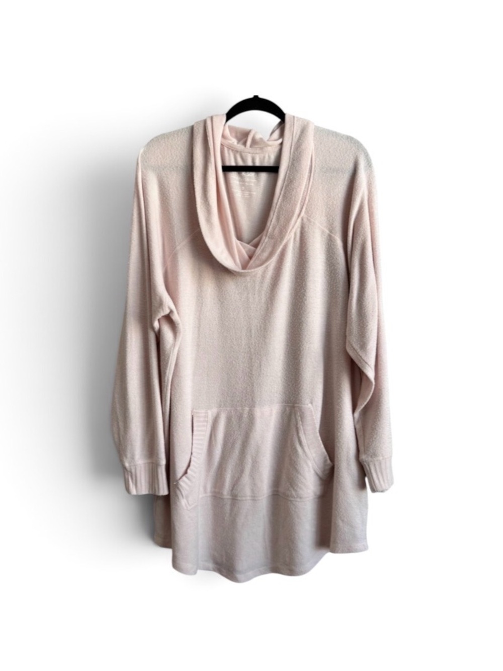 Torrid Super Soft Plush Cowl Neck Raglan Tunic Sweatshirt Light Pink 3X
